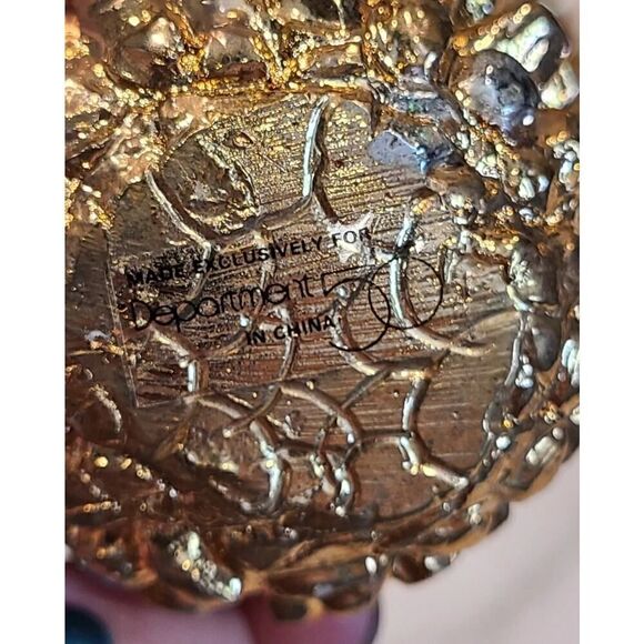 Dept 56 Gold Tone Heavy Metal Pinecone Décor Holiday Season Set of 3 EUC - Picture 7 of 11